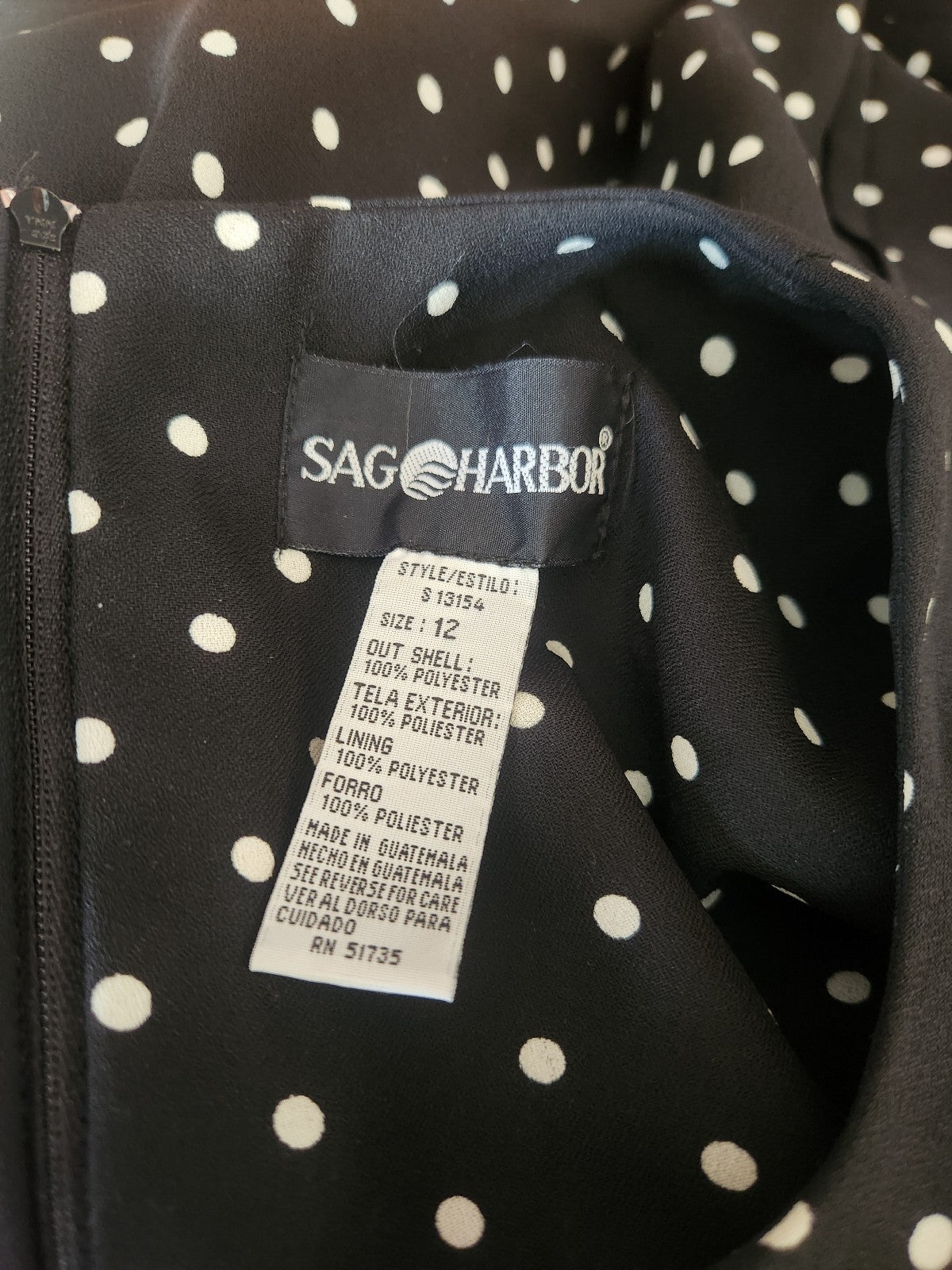 90s/00s Black and White Polka Dot Dress