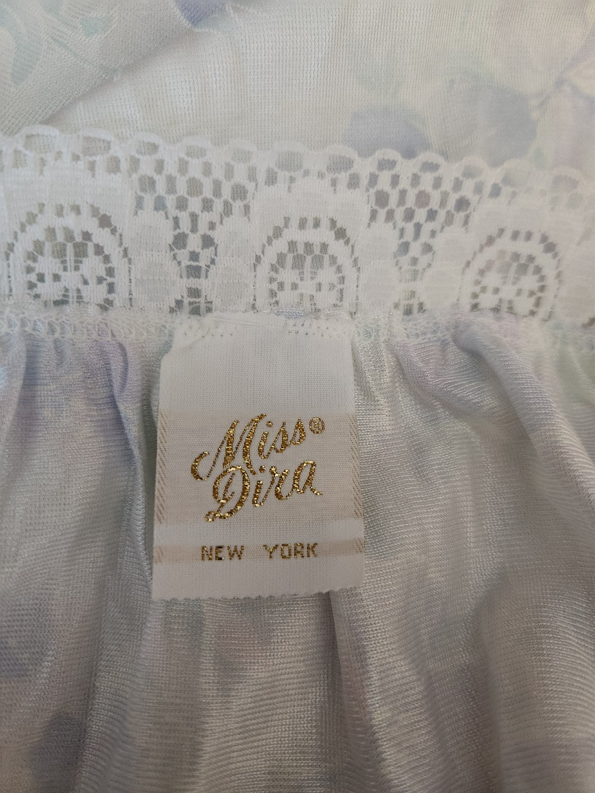 80s White, Blue, and Purple Floral Nightgown