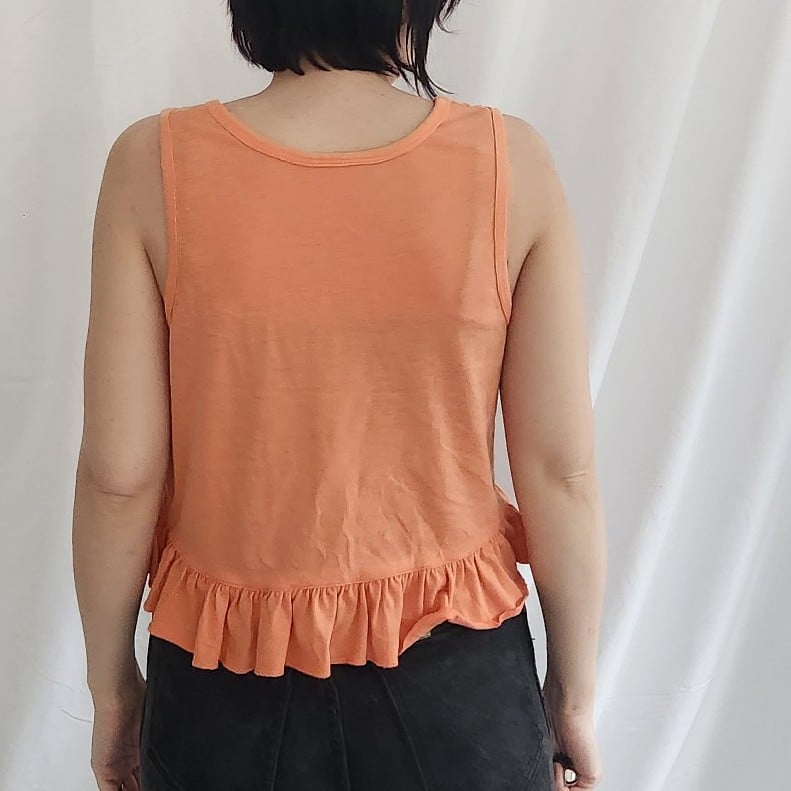 80s Coral Peplum Top