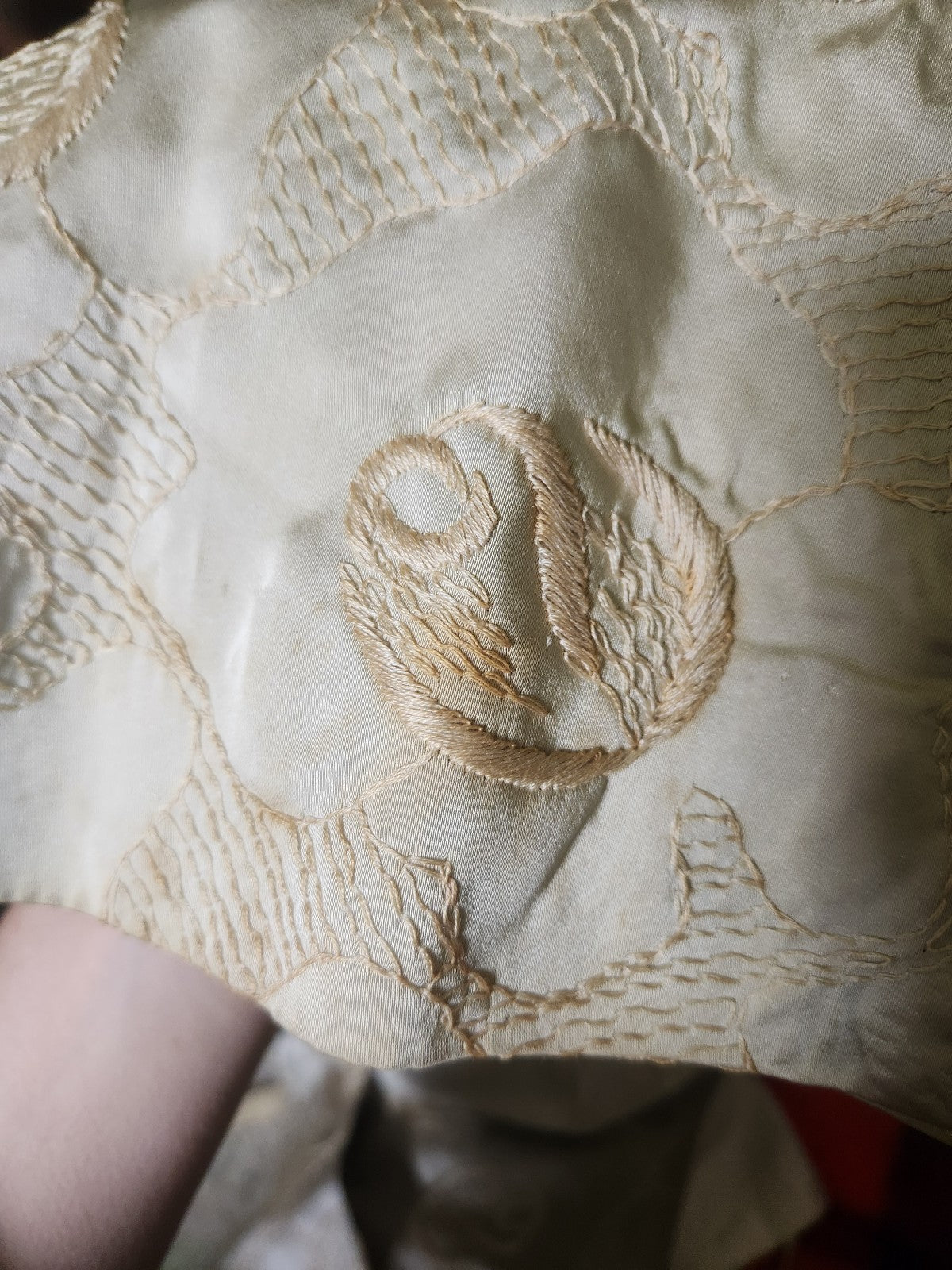 60s Beige Satin Dress