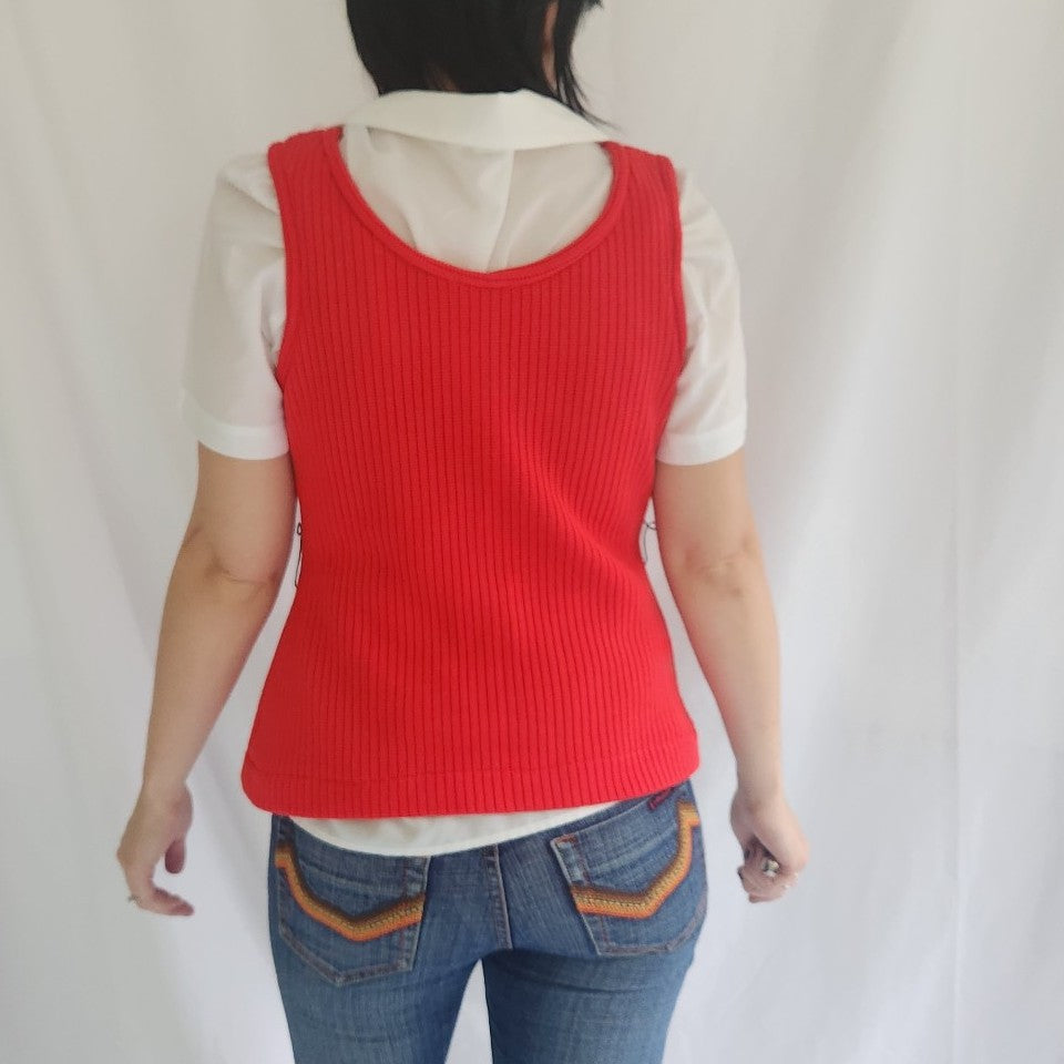 70s Red Sweater Vest