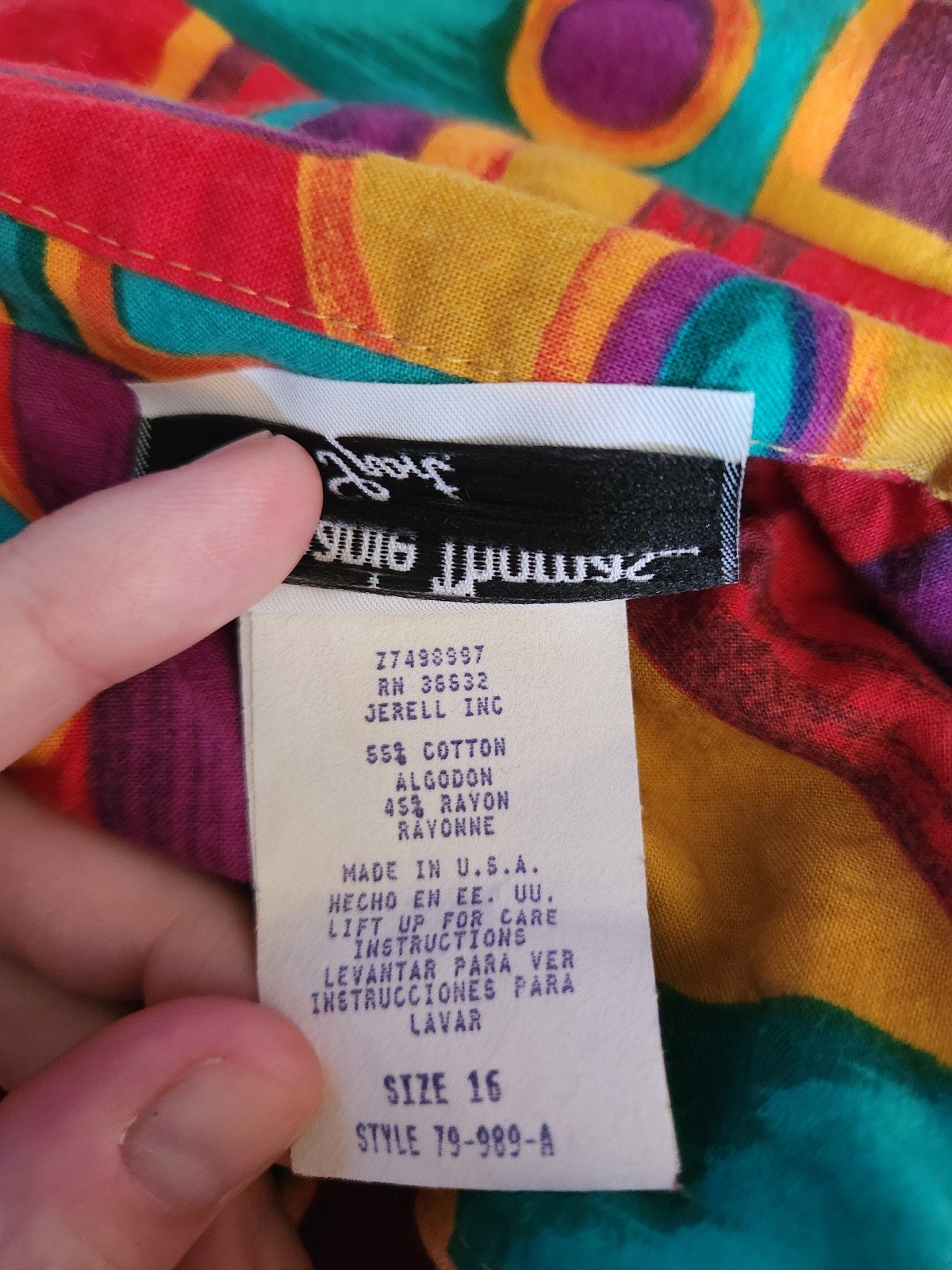 80s Red, Purple, and Green Funky Shirt