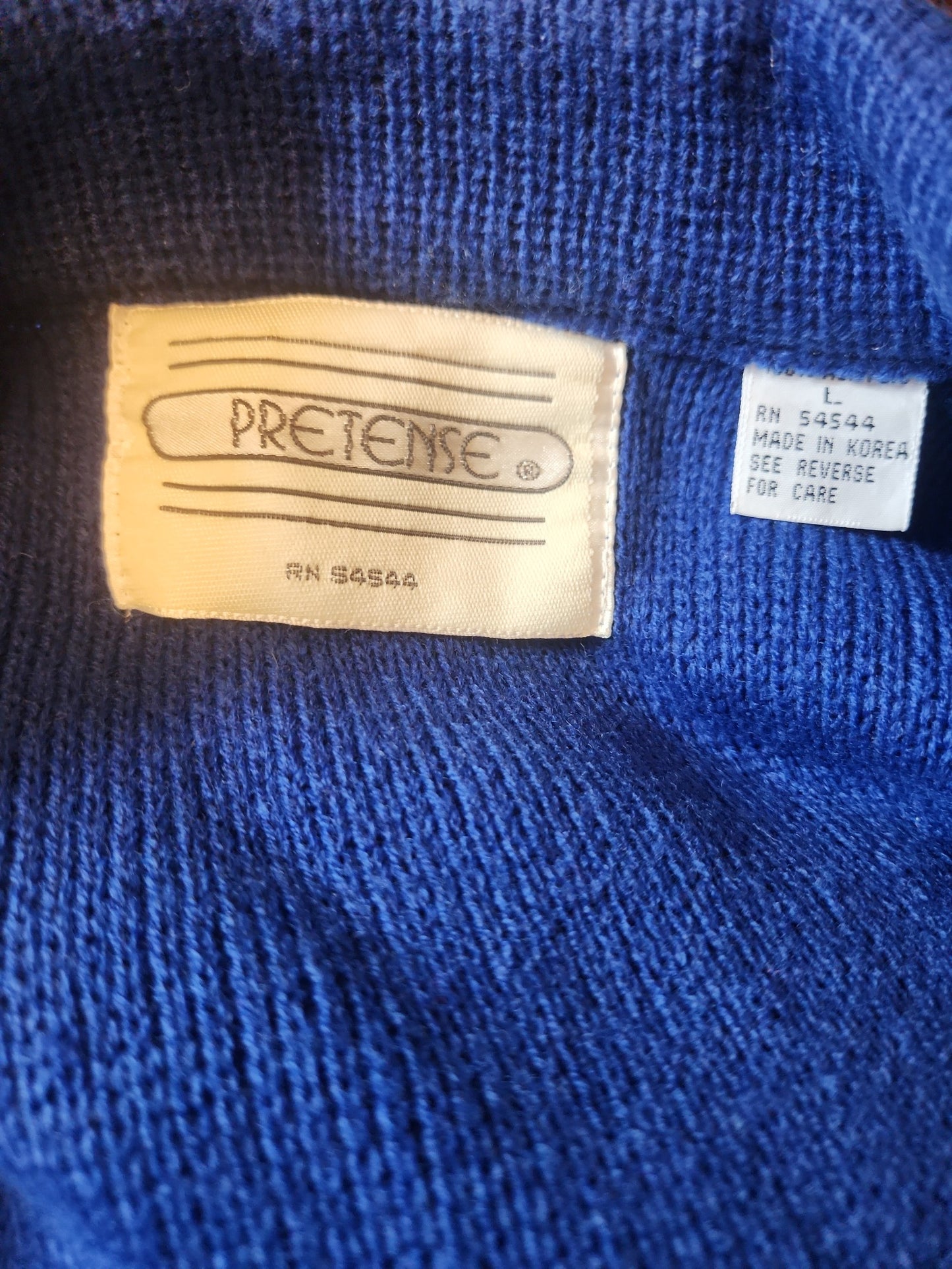 80s Blue Oversize Cardigan