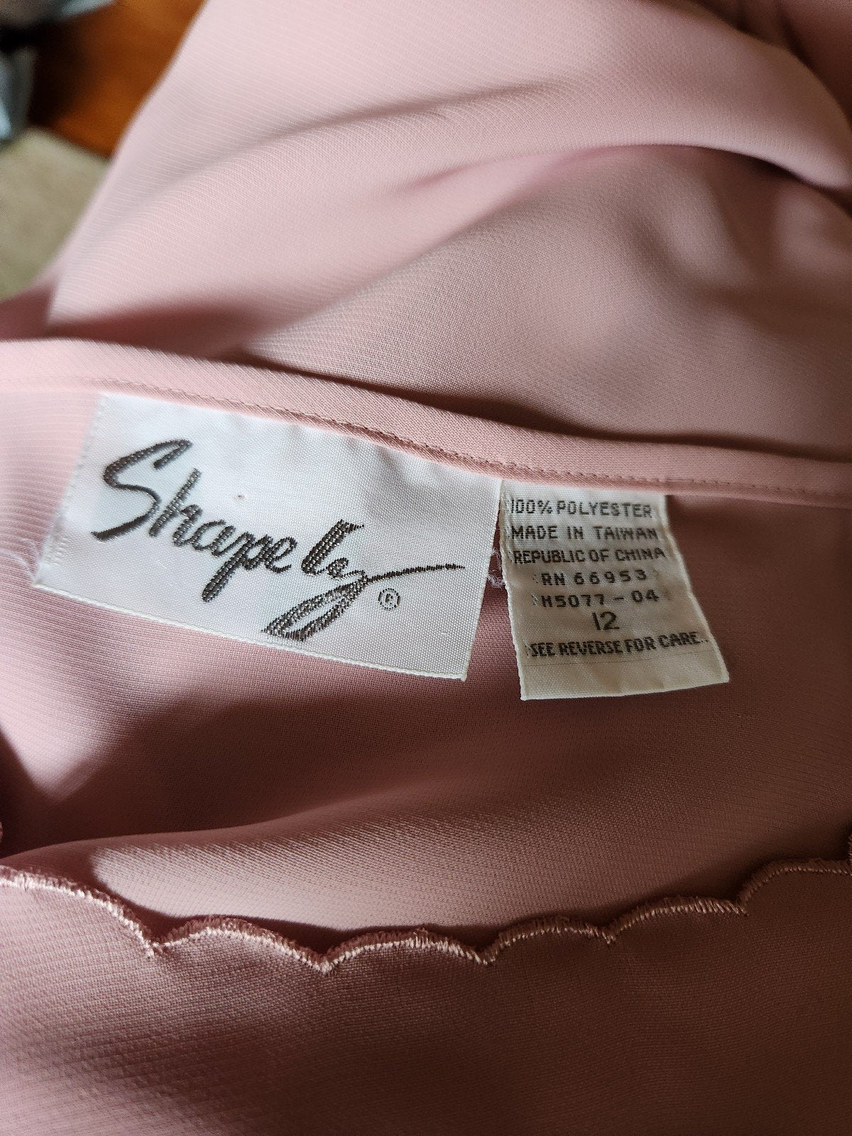 80s/90s Pink Sheer Embroidered Blouse