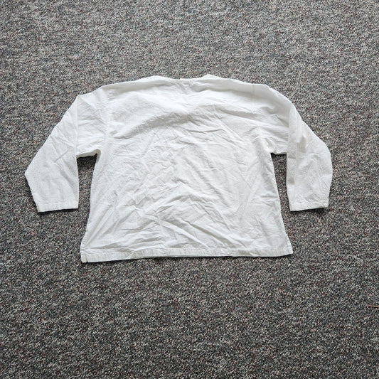 90s White Cotton Long Sleeve Shirt