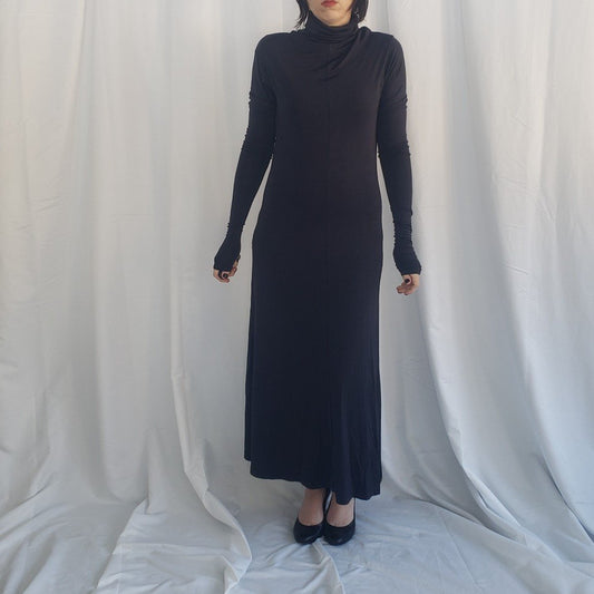 90s/00s Blue Slinky Maxi Dress