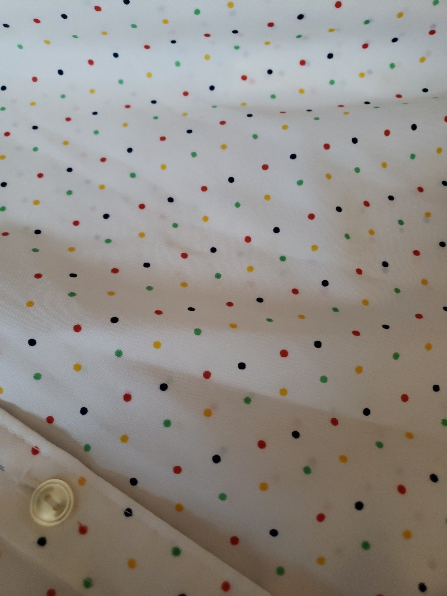 80s White and Rainbow Polka Dot Sheath Dress