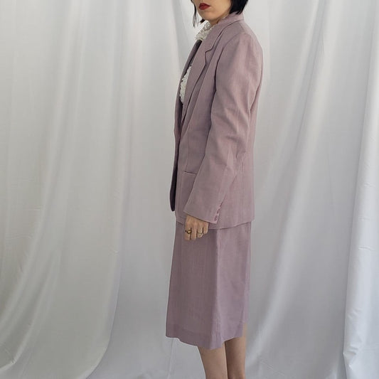 80s/90s Hand Made Purple Skirt Suit