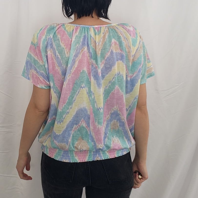 80s Pastel Tie Dye Style Top