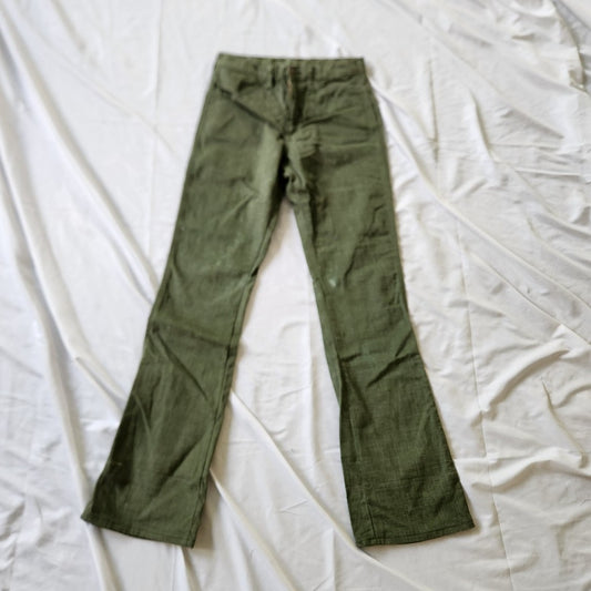 70s Deadstock Green Men's "Flare" Jeans