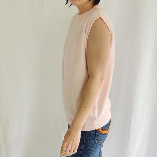 70s Pink Sleeveless Blouse