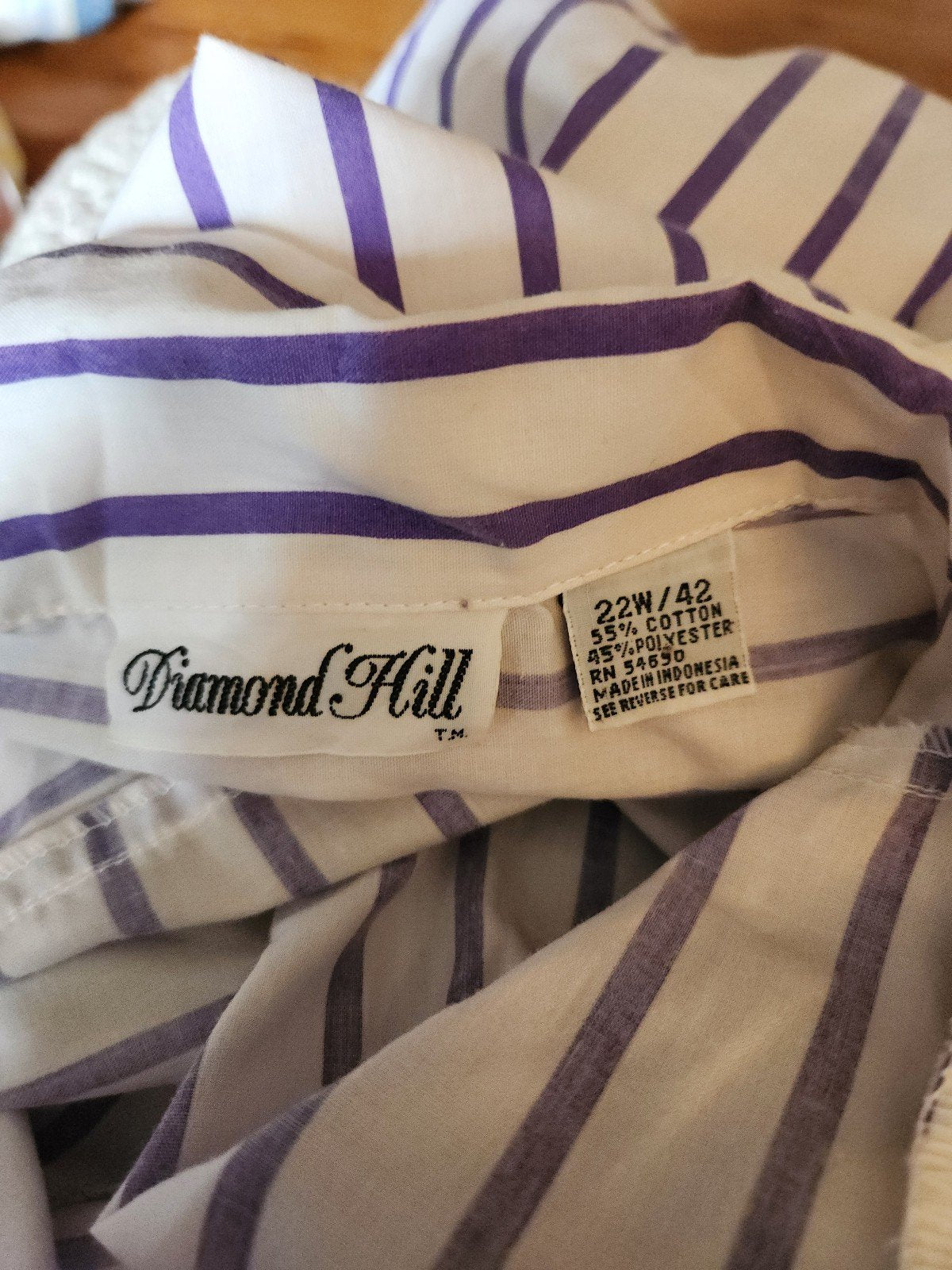 70s White and Purple Striped Top