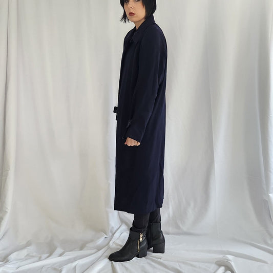 90s Navy Blue Overcoat