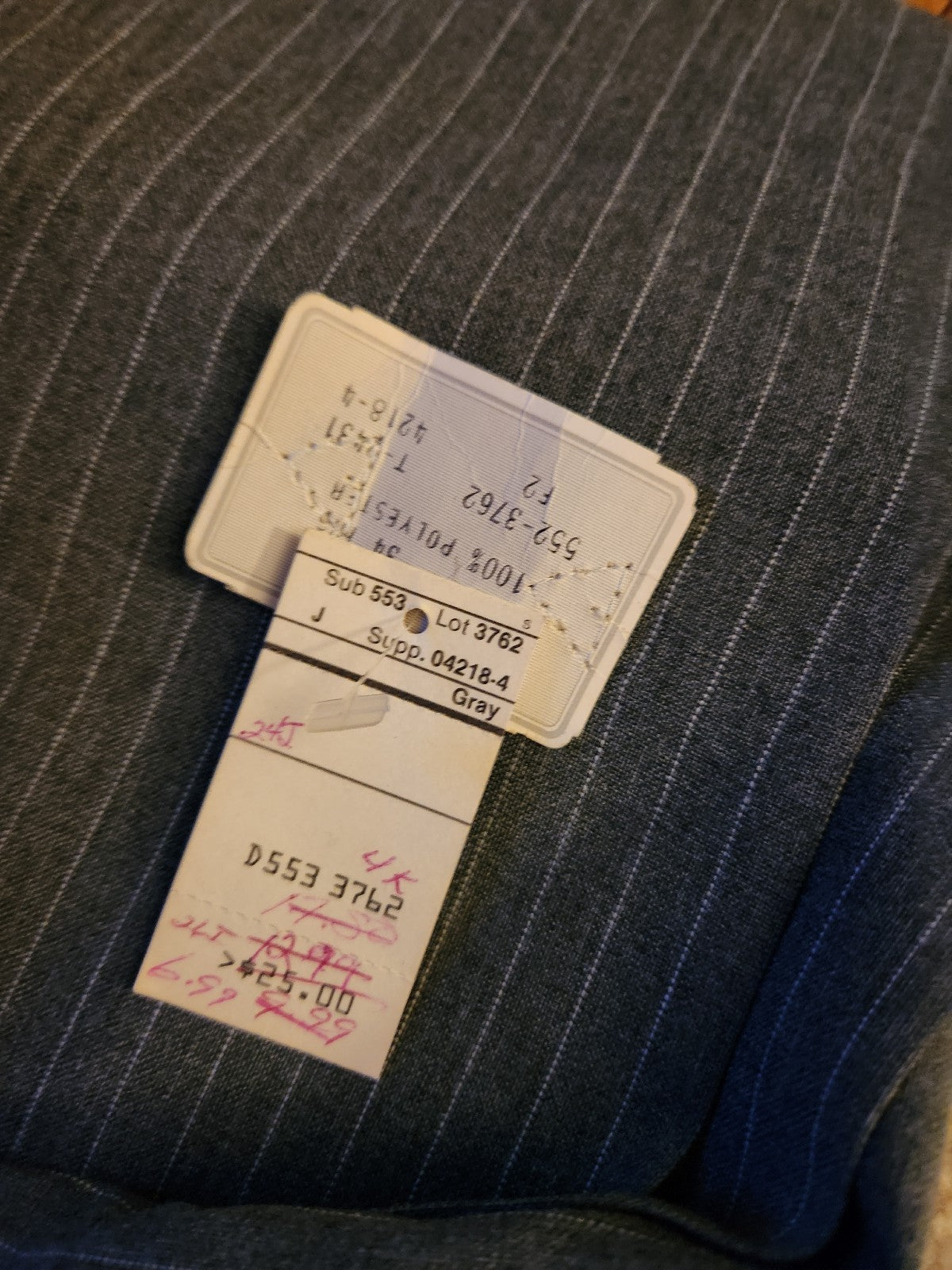 80s Deadstock Gray Pinstripe Trousers