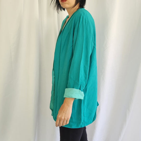 90s Teal Slouchy Blazer