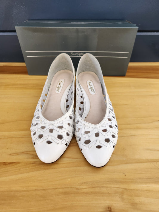 80s White Leather Flats in Original Box