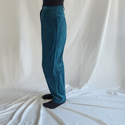 90s Green High Rise Corduroy Pants
