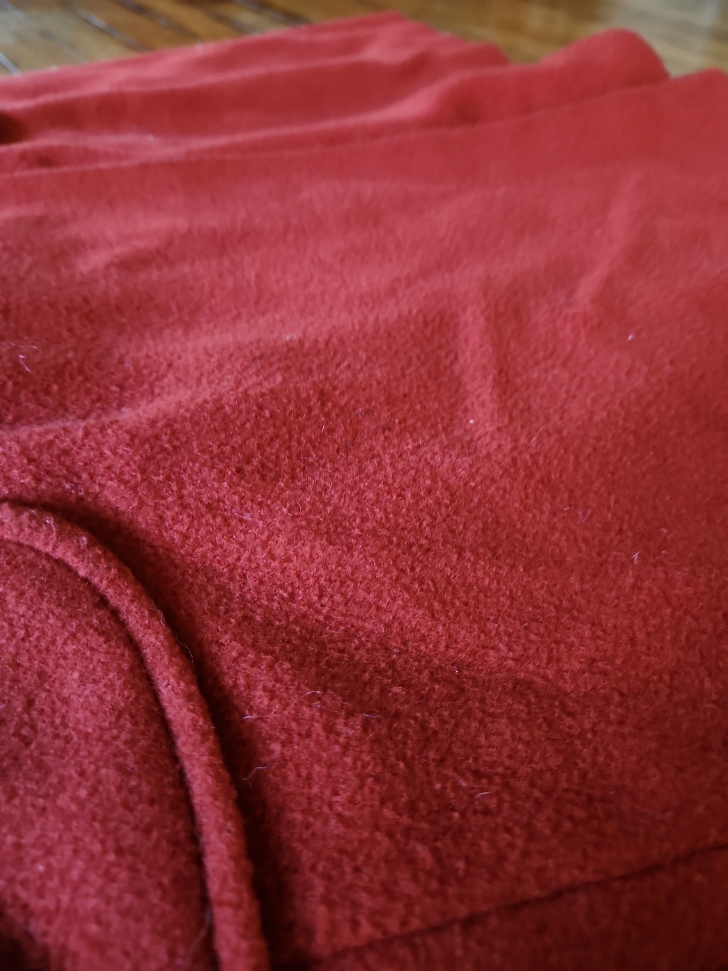 70s Orange Wool Coat with Faux Fur Accents