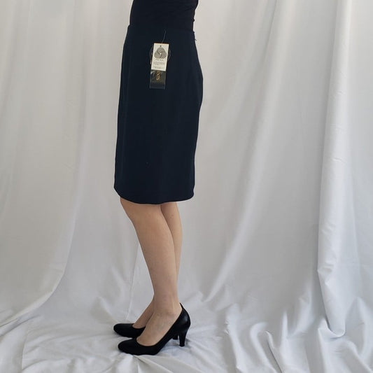 Deadstock Black Wool Pencil Skirt