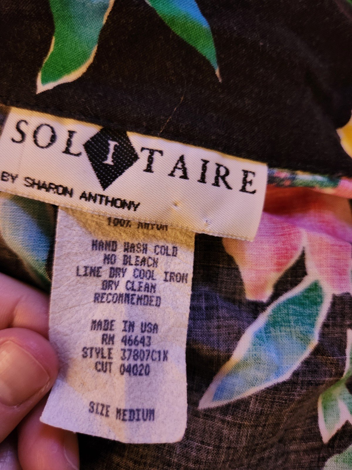 80s/90s Black and Pink Floral Rayon Romper