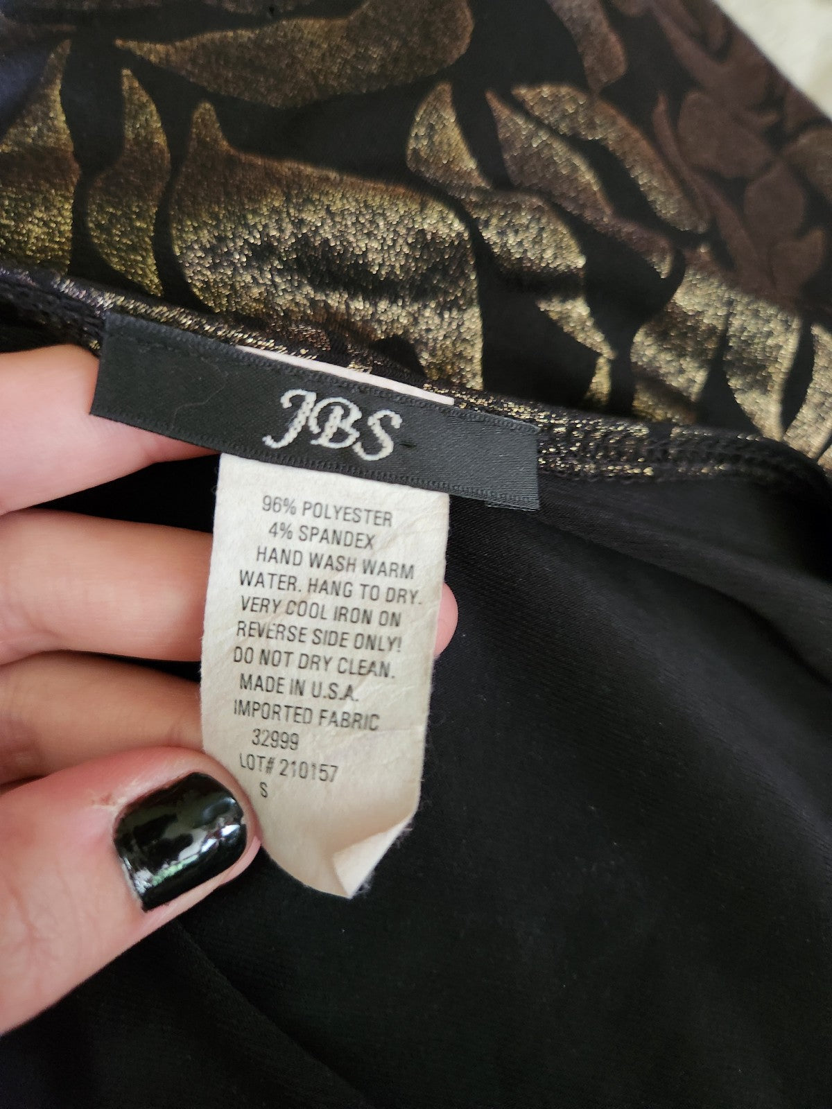 90s Black and Gold Wrap Style Top