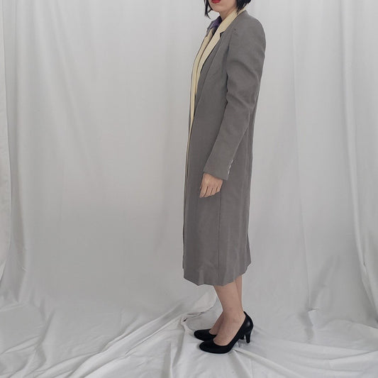 80s/90s Stanley Korshak Chicago Gray Wool Trench Coat