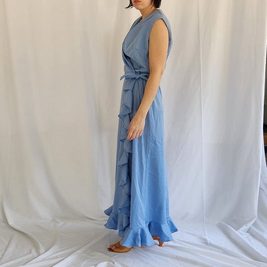 70s Blue Maxi Dress
