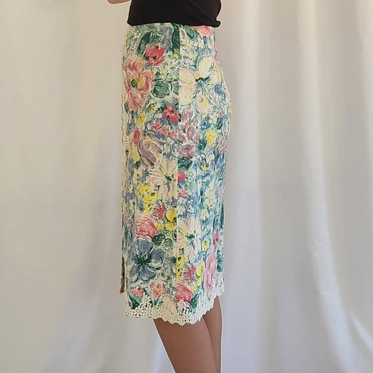 60s Floral Pencil Skirt