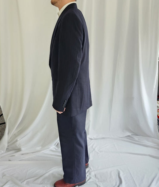 90s Blue Pinstripe Suit