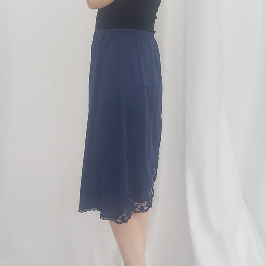 90s Navy Blue Slip Skirt