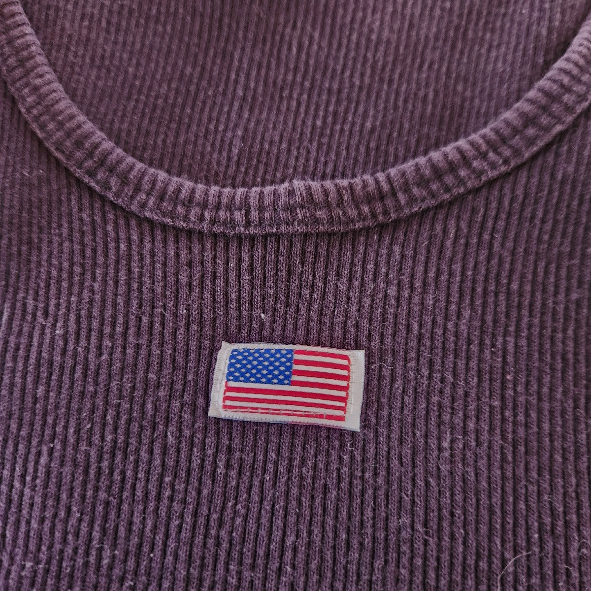 90s/Y2K 100% Cotton Black Ribbed American Flag Tank Top