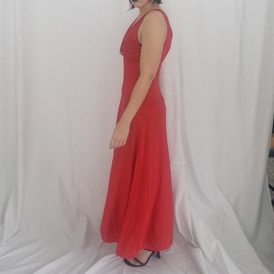 80s/90s Red Nylon Nightgown