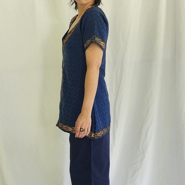 Vintage Blue Tunic Top