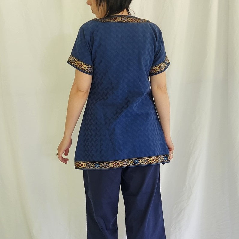 Vintage Blue Tunic Top