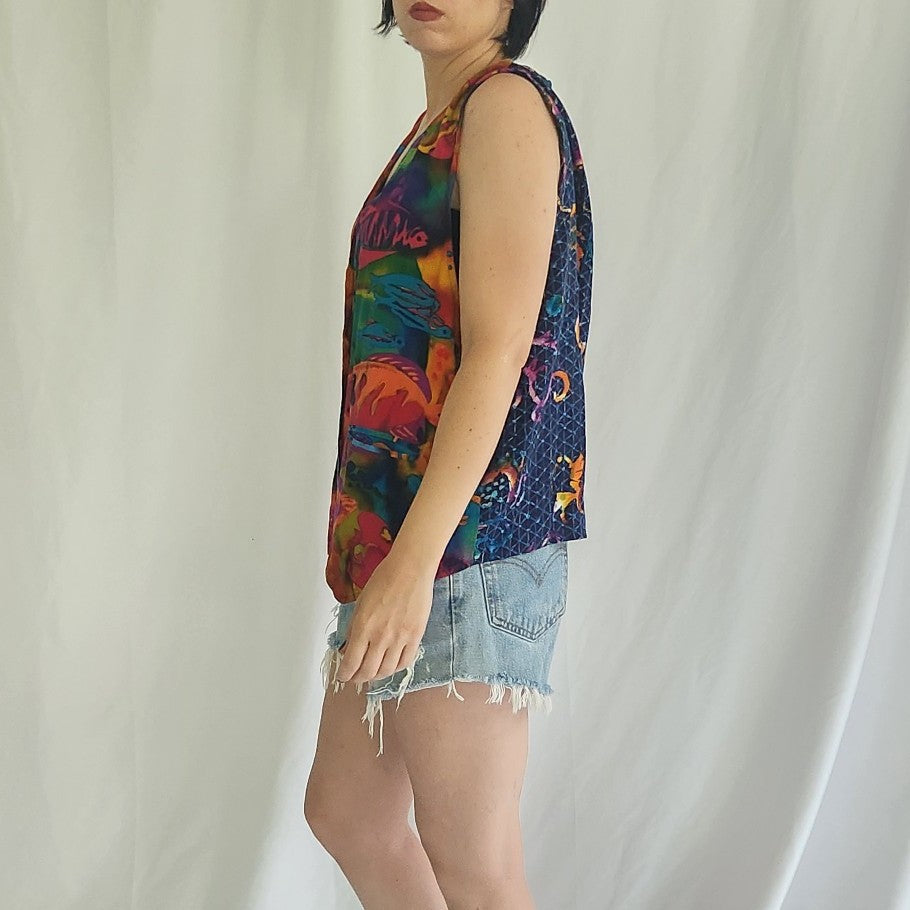 90s Funky Colorful Vest