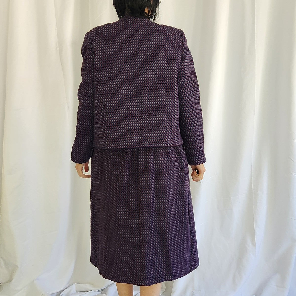 90s Black, Purple, Red and Blue Skirt Suit
