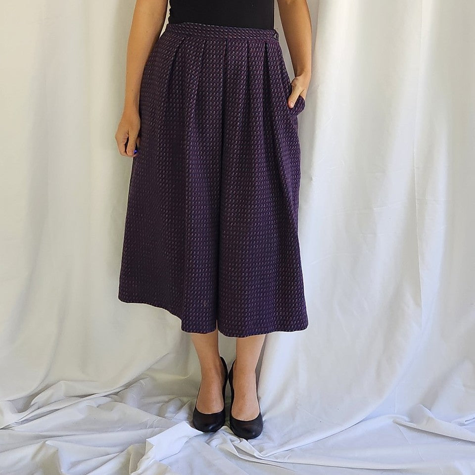 90s Black, Purple, Red and Blue Skirt Suit