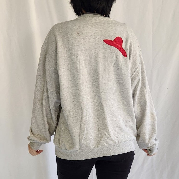 90s Gray Crow Grandmacore Sweatshirt