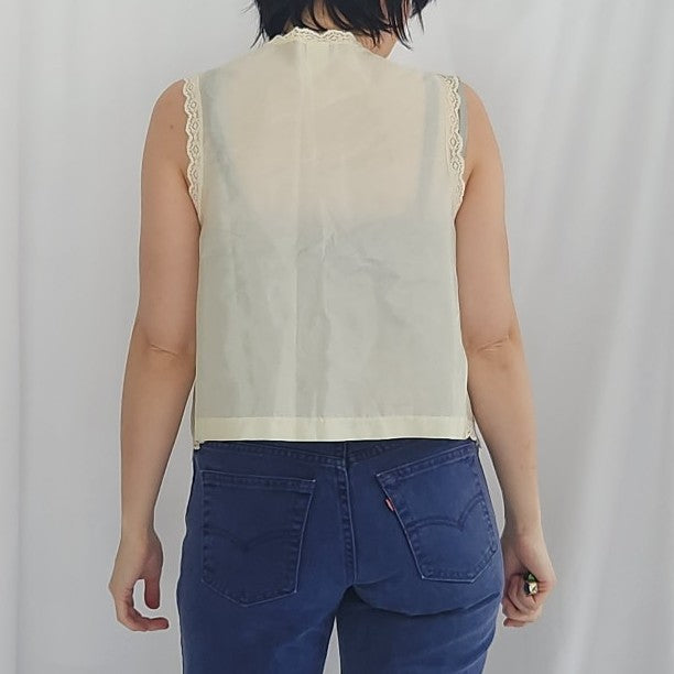 70s/80s Beige Lace Vest