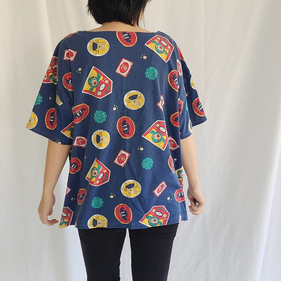 80s/90s Home Made Teddy Bear Theme Oversize Tee