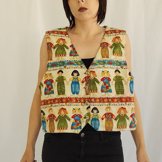 90s Handmade Children Novelty Print Vest