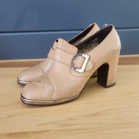 70s Faux Leather Heels