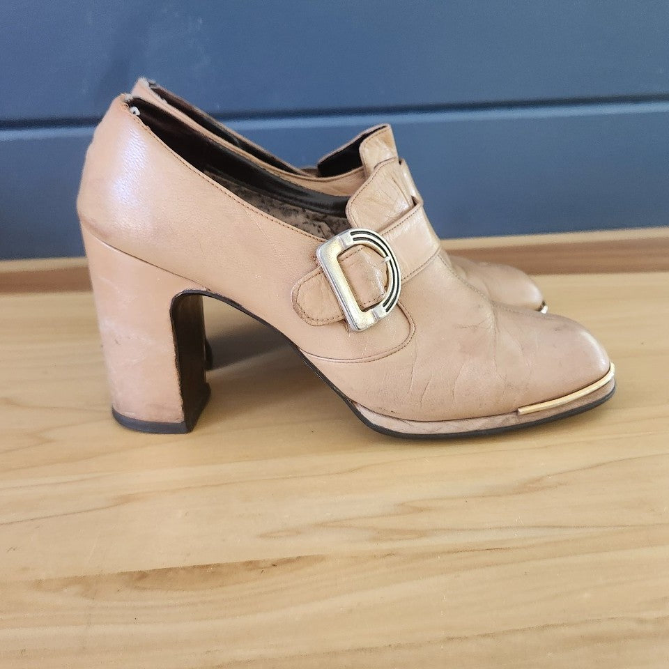 70s Faux Leather Heels