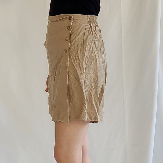 90s Tan Silk Skort