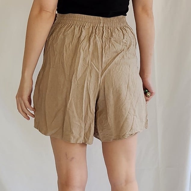 90s Tan Silk Skort