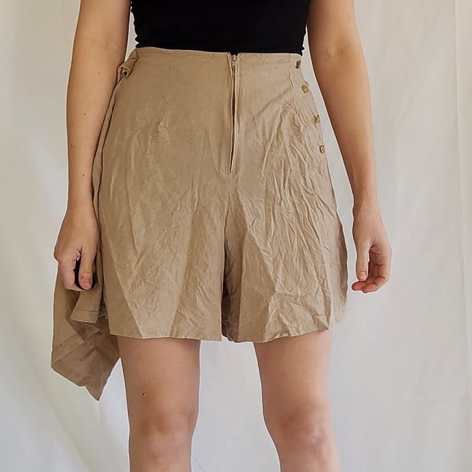 90s Tan Silk Skort