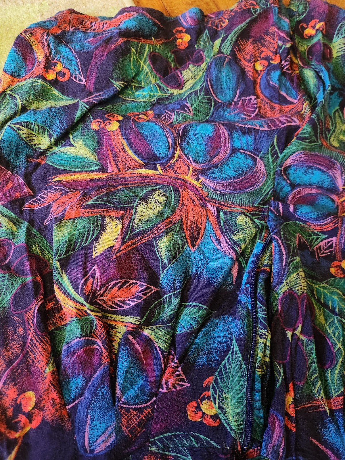 90s Purple Tropical Print Rayon Shorts