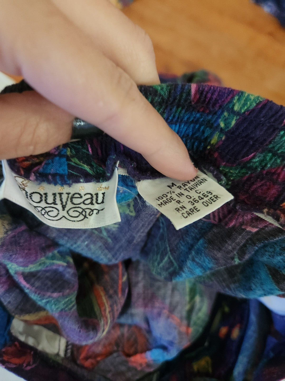 90s Purple Tropical Print Rayon Shorts