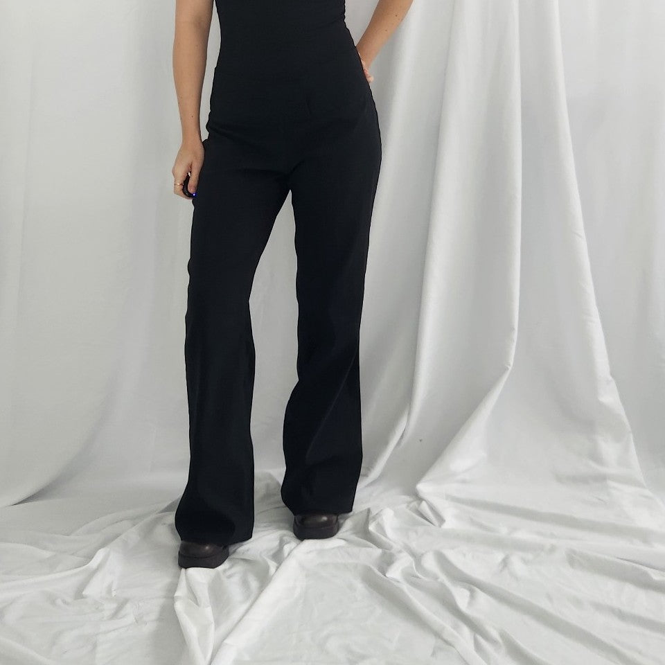 Y2K Black Low Rise Flare Trousers