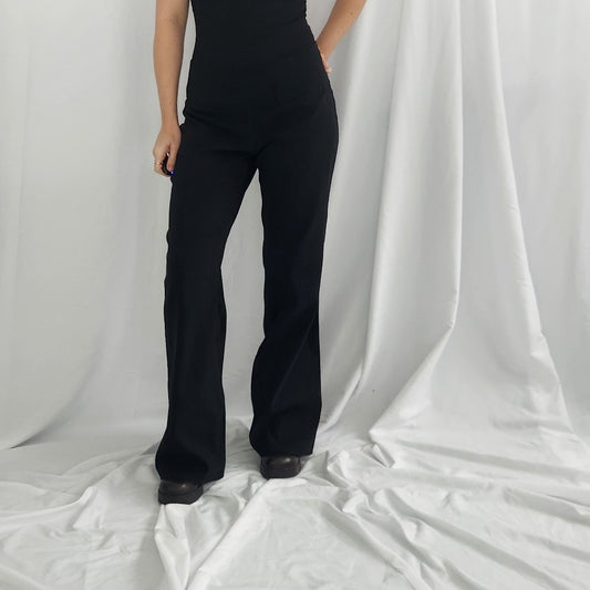 Y2K Black Low Rise Flare Trousers